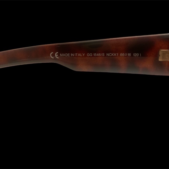 Gucci GG 1546 Tortoise Shell Women's Sunglass Frame 66-16-120. EUC - Picture 11 of 12